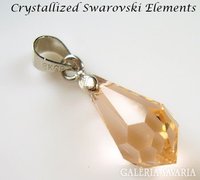 Swarovski kristály medál - 15mm-es csepp peach