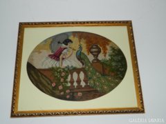 Oval dreamy antique needle tapestry