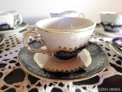 Zsolnay porcelán pompadur kávés/teás készlet