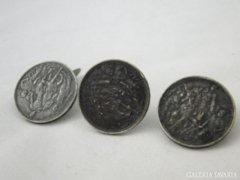 5751 Régi pénzérmés mandzsetta ezüst 1 korona 3 db