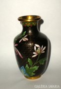 Csodás, kínai rekeszzománc váza- fekete-arany
