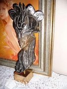 Yves Lohe avantgard bronz szobor
