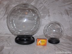 Retro, üveg, szálas virágtartó gömb -  váza - 2 darab