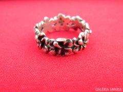 Ezüst (925) gyűrű virág mintázatú retro 4,8 g szép