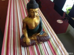 Régi festett Buddha nagy mutatós darab