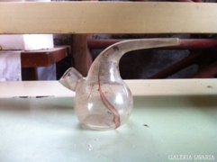 Régi fújt üveg , huta üveg 10,5 x 8 cm