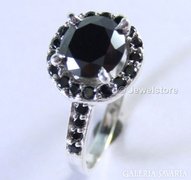Exklusív fekete gyémánt,brill,moissanit,2,06 CT gyűrű,