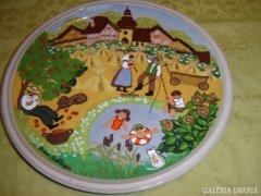 Nyári jelenetes kerámia tányér winterling fali tányér 24 cm