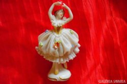 Volkstedter porcelán balerina, jelzett,számozott, 