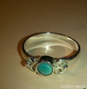 Türkiz köves ezüst gyűrű Indiából,kézzel készített
