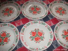 Alföldi Porcelángyár , 6 db tányér ,a Mátyás Pincéből  a 70 es évekből