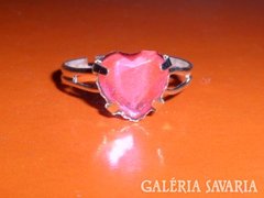 Pink kristály  SZÍV gyűrű