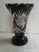 Apró sötét bordó üveg  váza