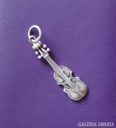 Régi ezüst hegedű-függő / medál