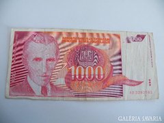 JUGOSZLÁVIA 1000 DINÁR 1992 NIKOLA TESLA
