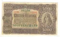 5000 korona / 40 fillér 1923.