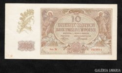10 Zloty 1940  Lengyelország Ritka XF