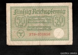 50 Reisch Pfennig 1940-45 Németország Horogkeresztes Ritka