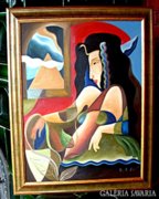 Bimbi: Cleopatra 53x63cm Olaj - farost