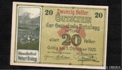 Ritkább 20 Heller 1920 Ausztria Tirol