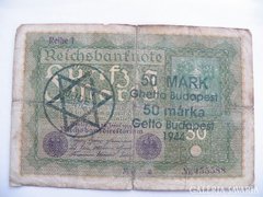 50 MÁRKA 1919 GETTÓ BUDAPEST 1944 BÉLYEGZÉS