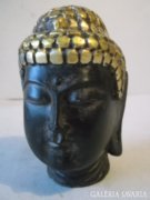 Kis buddha fej aranyozott fejdísszel