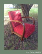 Art deco fotel,szép fa vázzal 