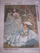 Monet:Nők a kertben.varratlan gobelinalap 30x40