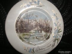 Waechtersbach fali tányér 1904 , Bakonyi Részlet ,  kézzel festett