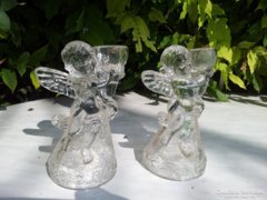 Putto, angelic glass candlesticks