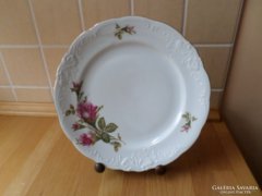 Walbrzych rózsamintás porcelán tányér 3 szett mély-lapos