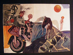 B TÓTH szignóval 1982-es 37x50 cm kollázs POP-ART