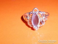 Gótikus ásvány köves ezüst gyűrű