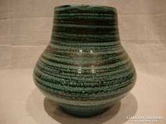 Jelzett retro iparművész kerámia váza
