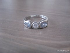 Ezüst gyűrű akvamarin kövekkel