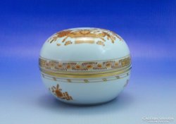 0B173 Indiai kosaras herendi porcelán bonbonier
