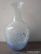 Hatalmas kék fehér repesztett színátmenetes üvegváza
