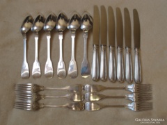 6 személyes antik ezüst étkészlet