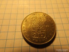 Svéd 1 Korona 1972 ezüst érme !!