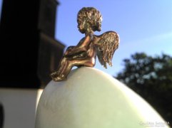 Angyalka miniatűr bronz szobor