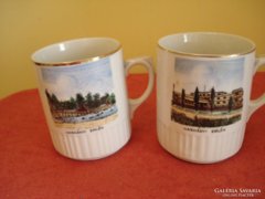 Zsolnay porcelán csészék: Harkányi emlék