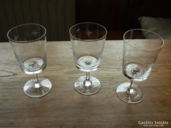 Polished antique stemmed wine glasses