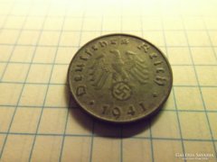  Németország Horogkeresztes 10 Pfennig 1941 "D" !!