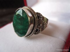 Pazar smaragd köves filigrán gyűrű 1,7 cm