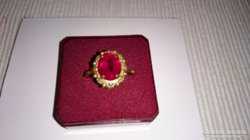 Régi Orosz aranyozott ezüst gyűrű 