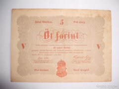5 forint 1848 Kossuth bankó !!!