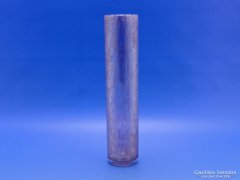 0C039 Retro karcagi irizáló lila fátyolüveg váza