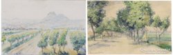 Hungarian Painter Around 1940: Castle Ruin / Avenue Corner