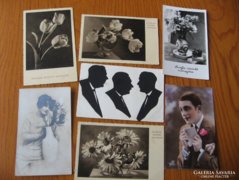 Retro greeting cards from before 1950 - 7 pcs