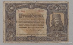 1920-as 50 koronás bankjegy